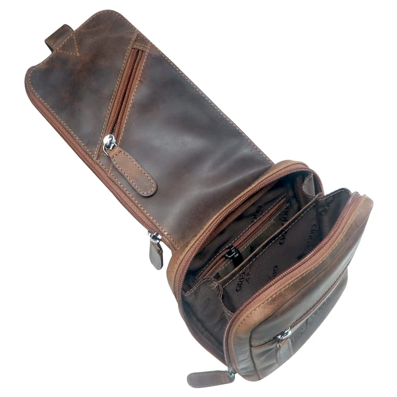 Jim Brusttasche Männer mit Handyfach Leder Sling Bag Damen