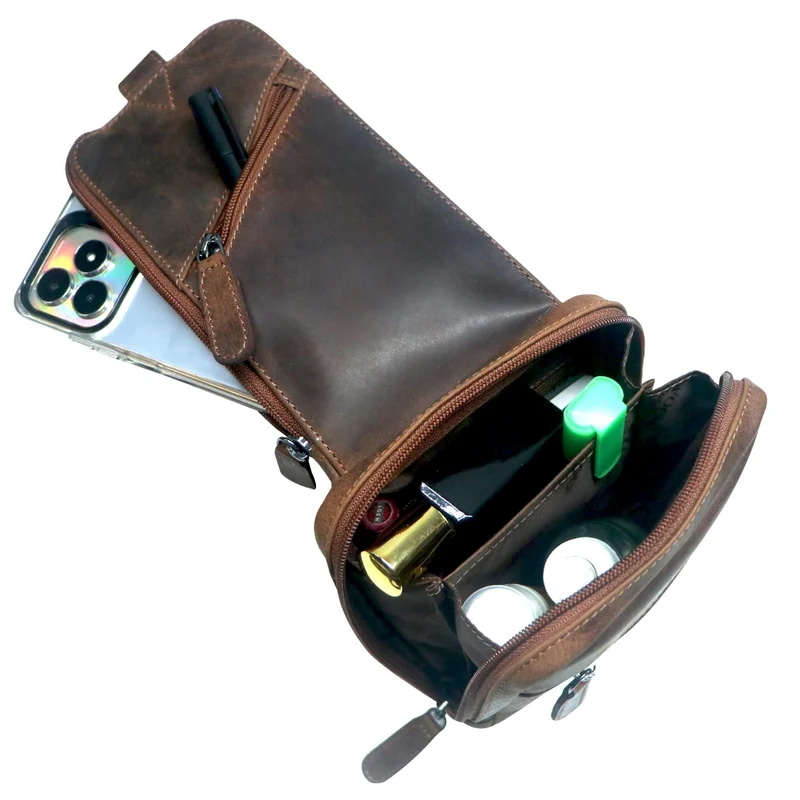 Jim Brusttasche Männer mit Handyfach Leder Sling Bag Damen