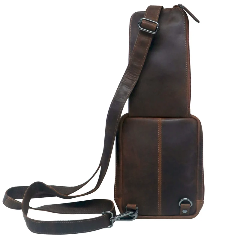 Jim Brusttasche Männer mit Handyfach Leder Sling Bag Damen