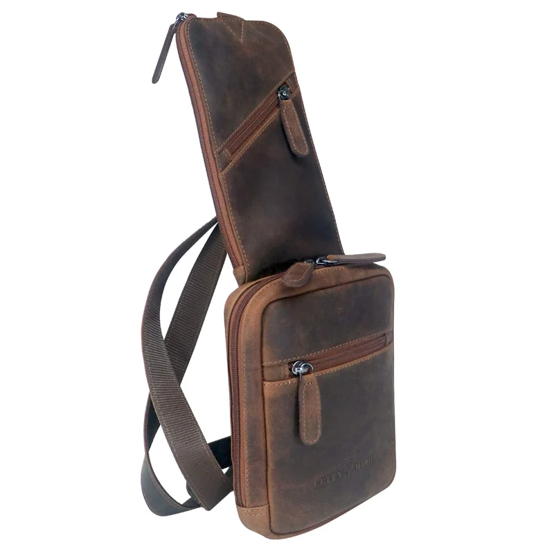 Jim Brusttasche Männer mit Handyfach Leder Sling Bag Damen