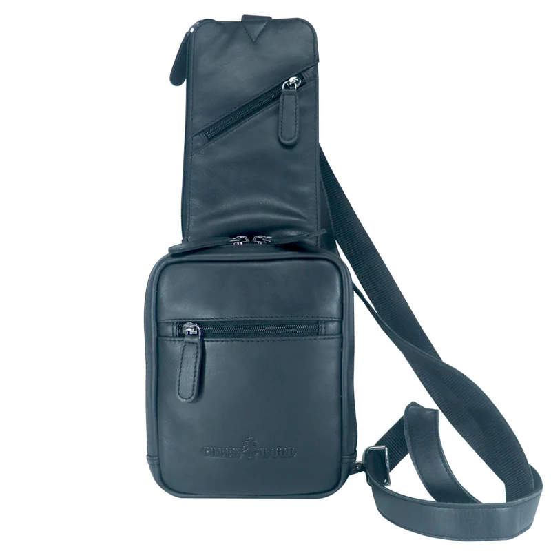 Jim Brusttasche Männer mit Handyfach Leder Sling Bag Damen