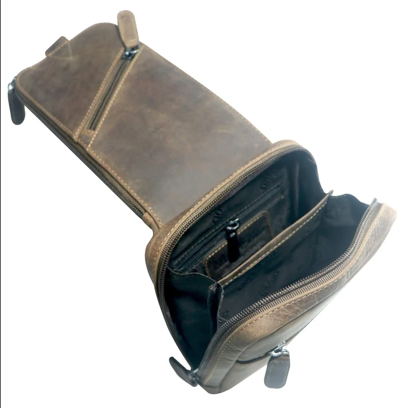 Jim Brusttasche Männer mit Handyfach Leder Sling Bag Damen