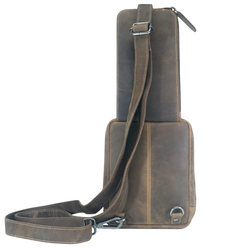 Jim Brusttasche Männer mit Handyfach Leder Sling Bag Damen