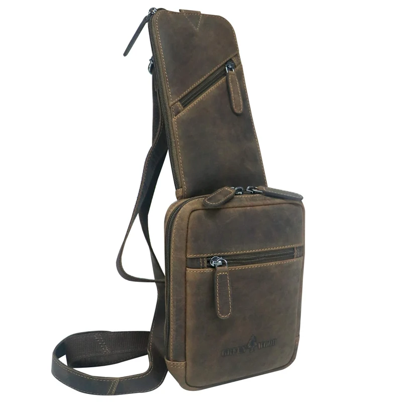 Jim Brusttasche Männer mit Handyfach Leder Sling Bag Damen