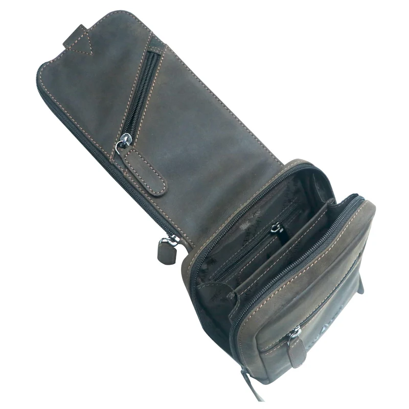 Jim Brusttasche Männer mit Handyfach Leder Sling Bag Damen