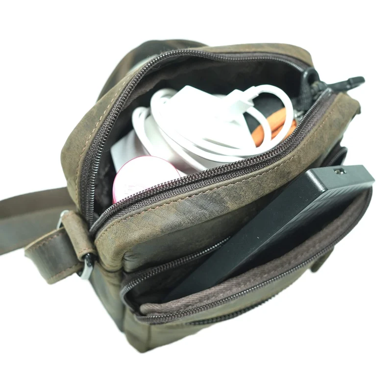 Lars Männer Umhängetasche Klein Damen Ledertasche Braun