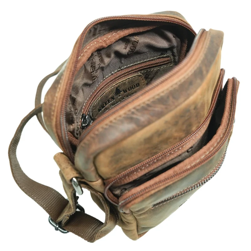 Lars Männer Umhängetasche Klein Damen Ledertasche Braun