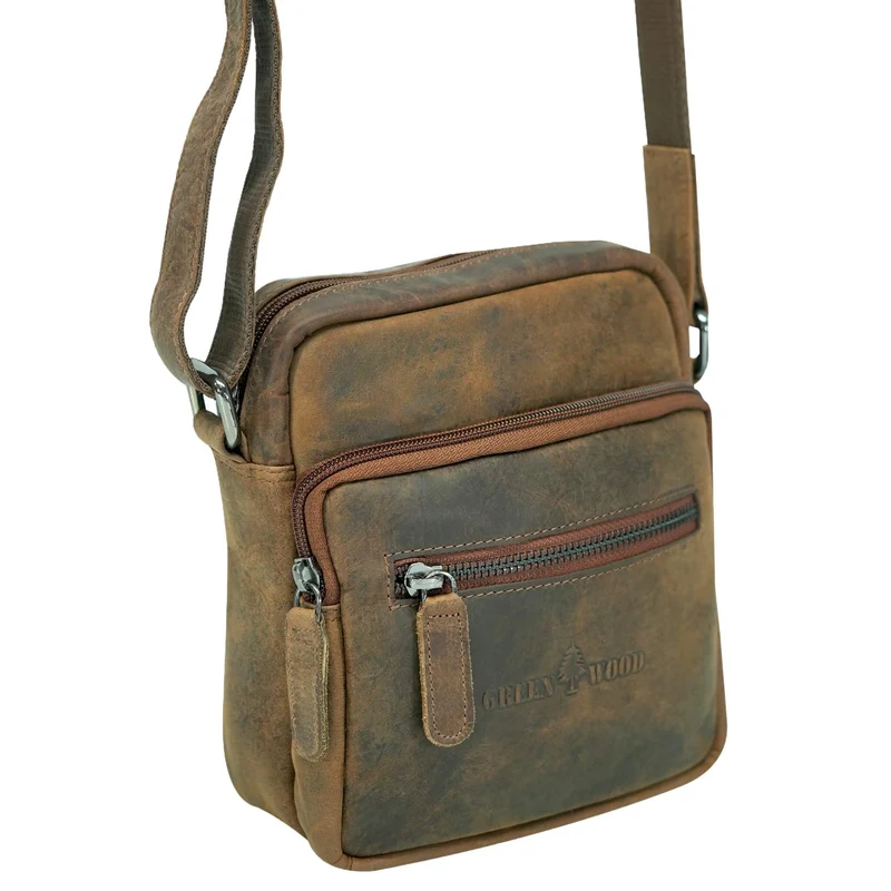 Lars Männer Umhängetasche Klein Damen Ledertasche Braun