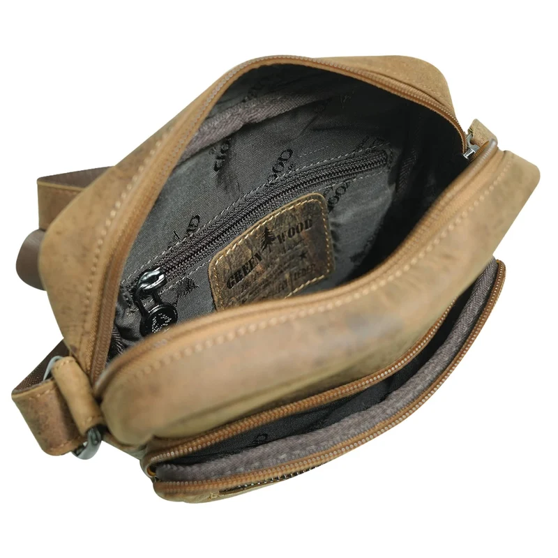 Lars Männer Umhängetasche Klein Damen Ledertasche Braun