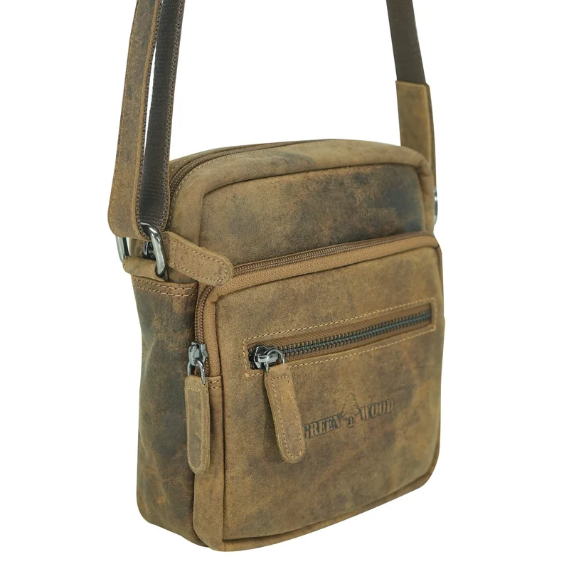 Lars Männer Umhängetasche Klein Damen Ledertasche Braun
