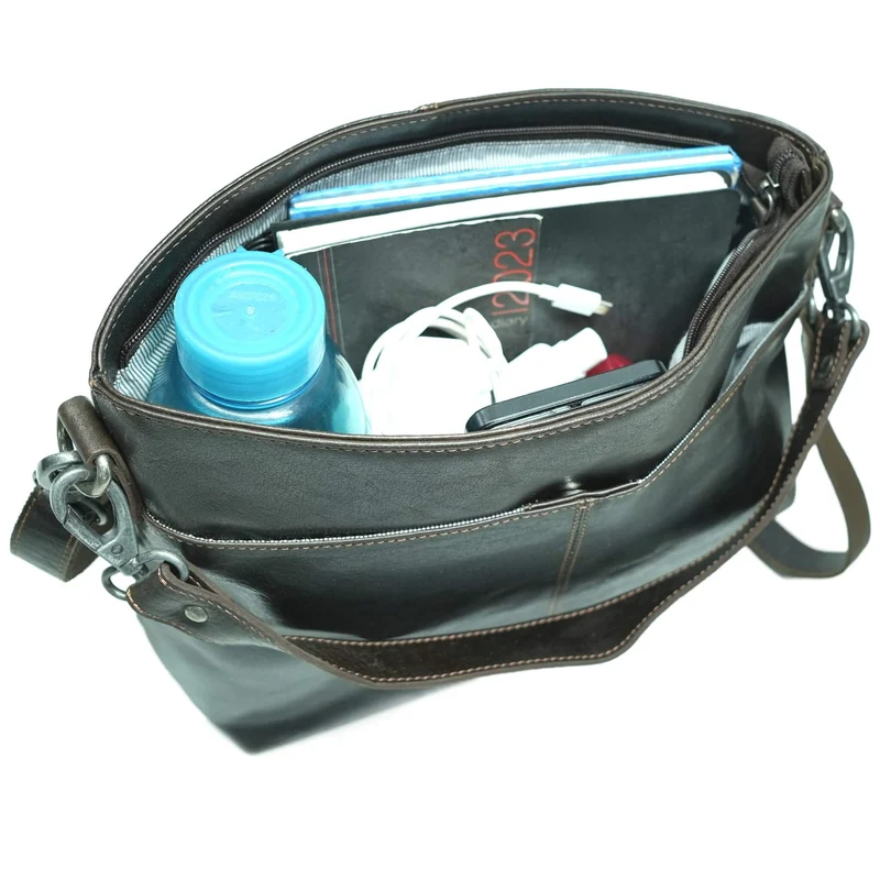 Lisa Handtasche Umhängetasche Leder mit Austauschbaren Riemen