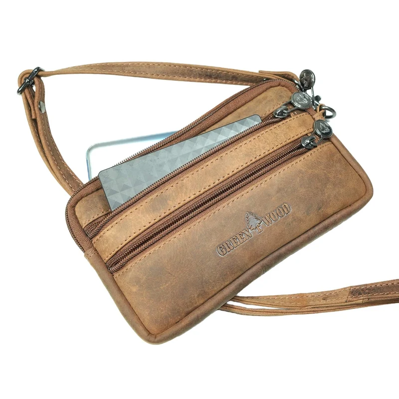 Baily Reise Halstasche Damen Leder Brusttasche Herren Gürteltasche