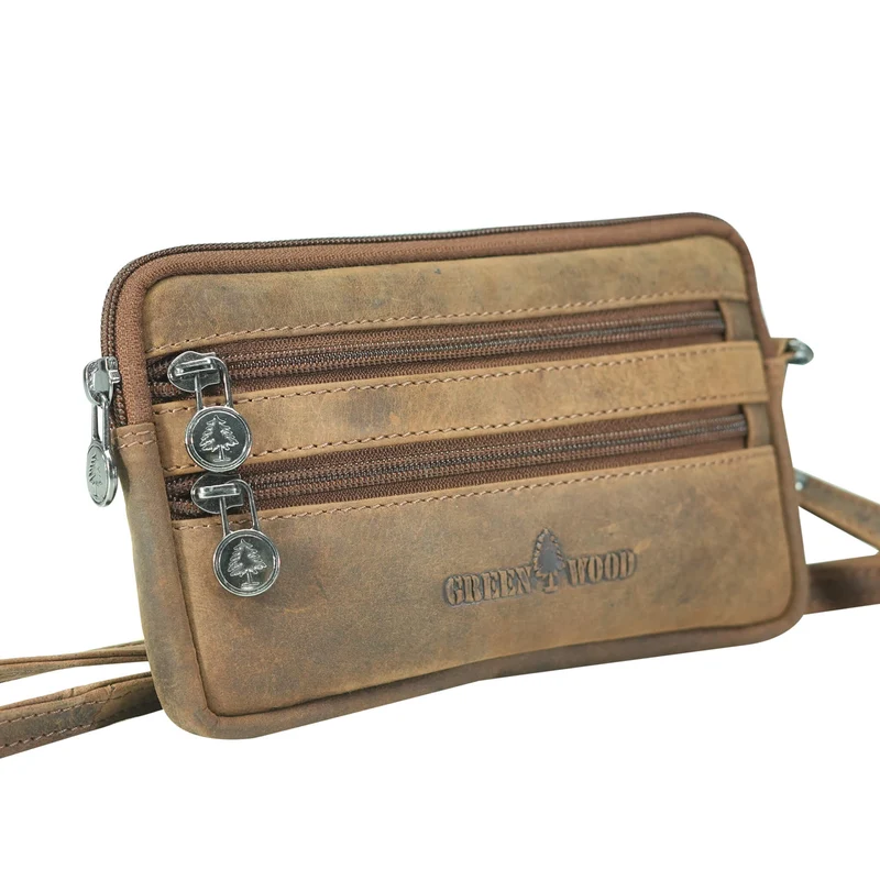 Baily Reise Halstasche Damen Leder Brusttasche Herren Gürteltasche