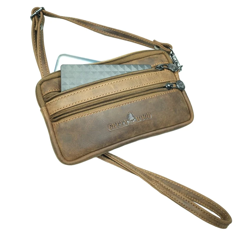 Baily Reise Halstasche Damen Leder Brusttasche Herren Gürteltasche