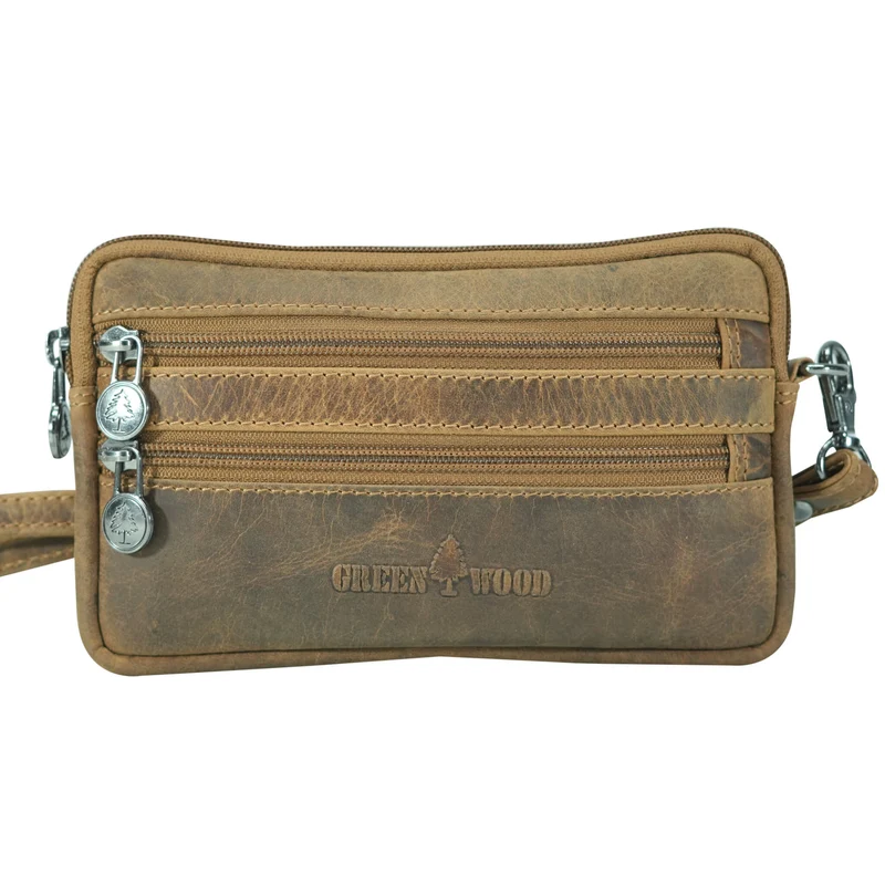Baily Reise Halstasche Damen Leder Brusttasche Herren Gürteltasche
