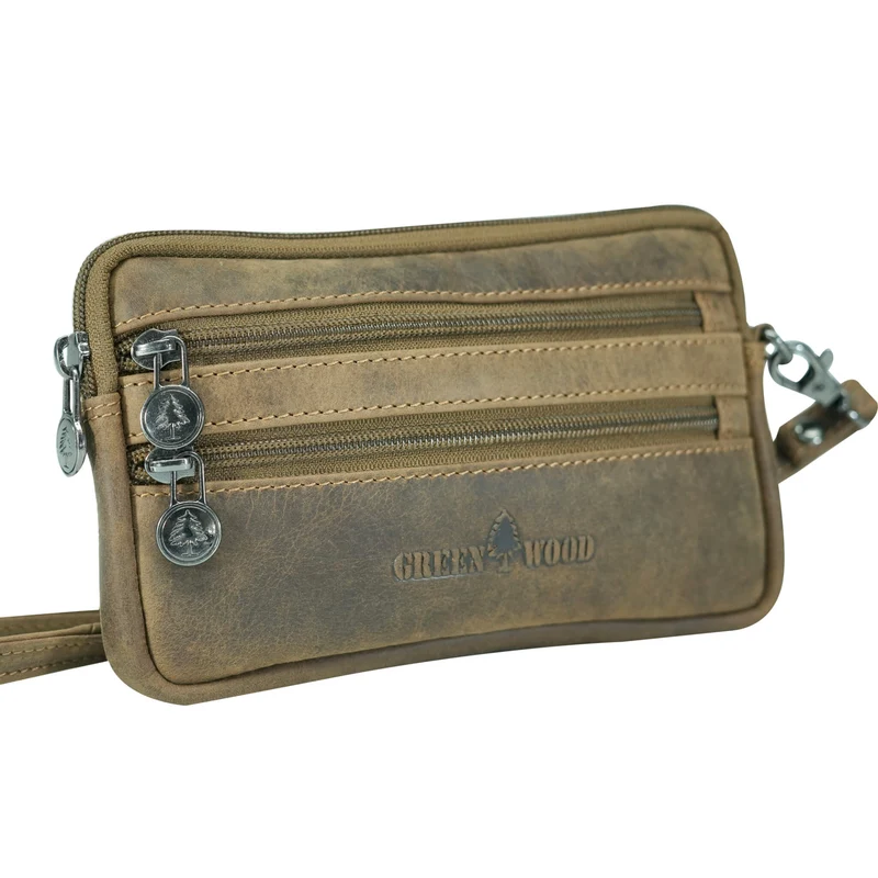 Baily Reise Halstasche Damen Leder Brusttasche Herren Gürteltasche