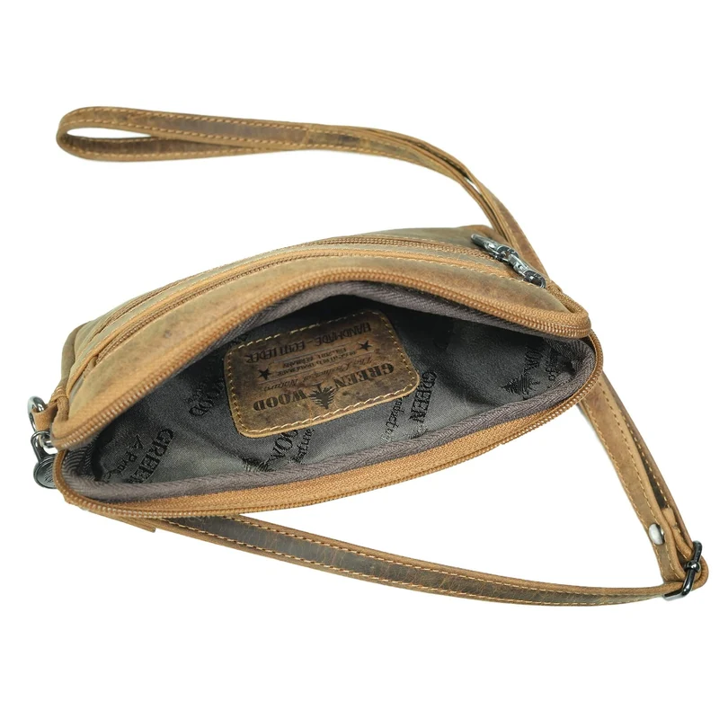 Baily Reise Halstasche Damen Leder Brusttasche Herren Gürteltasche