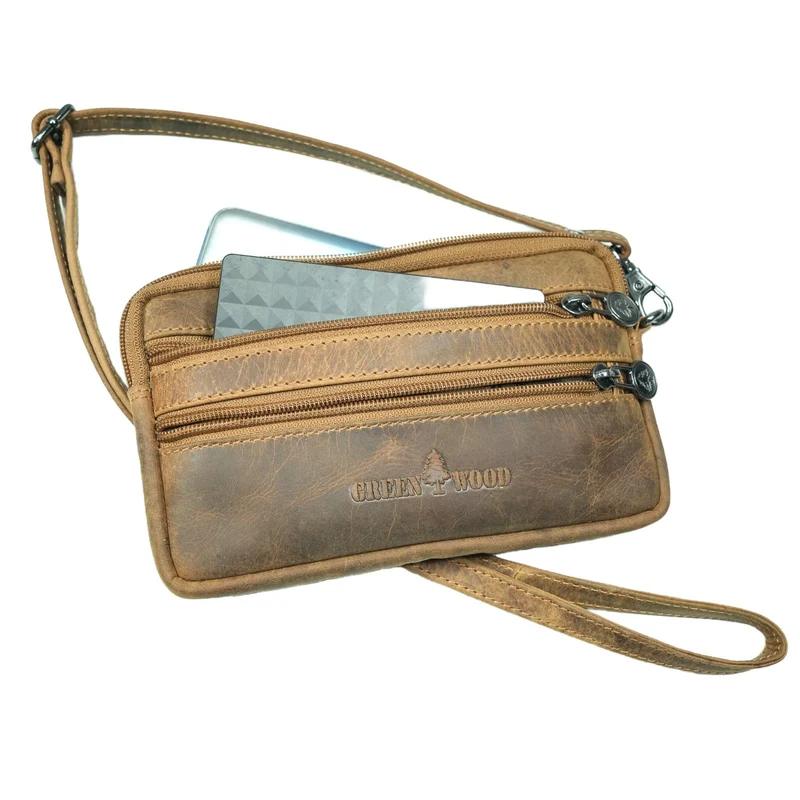 Baily Reise Halstasche Damen Leder Brusttasche Herren Gürteltasche