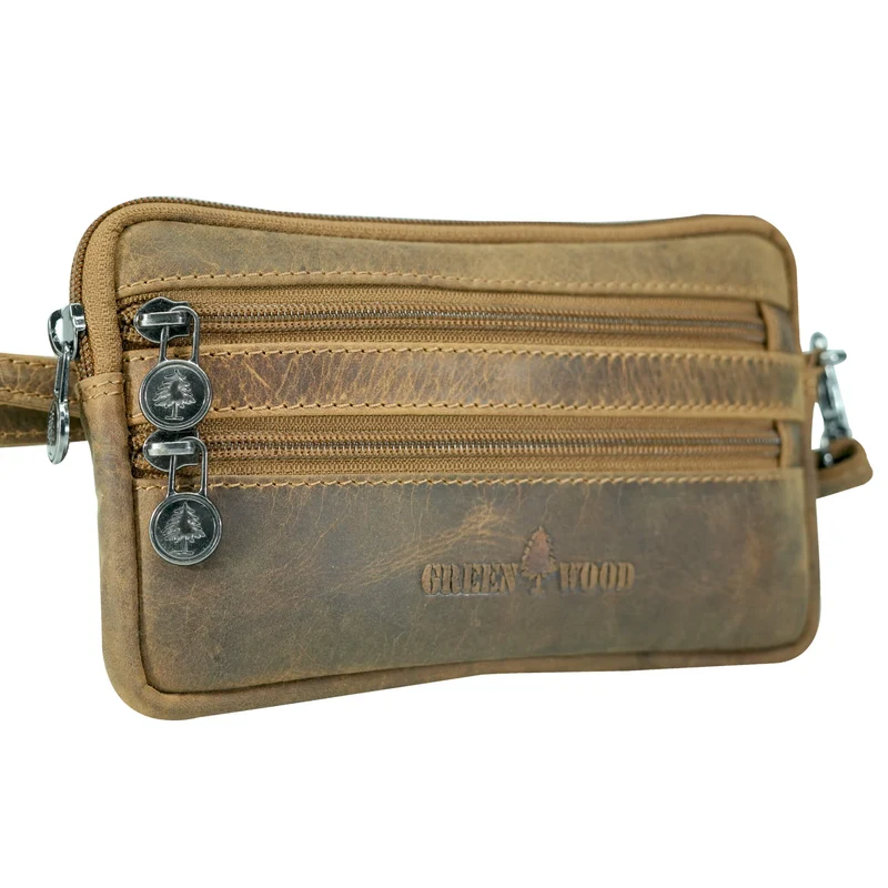 Baily Reise Halstasche Damen Leder Brusttasche Herren Gürteltasche