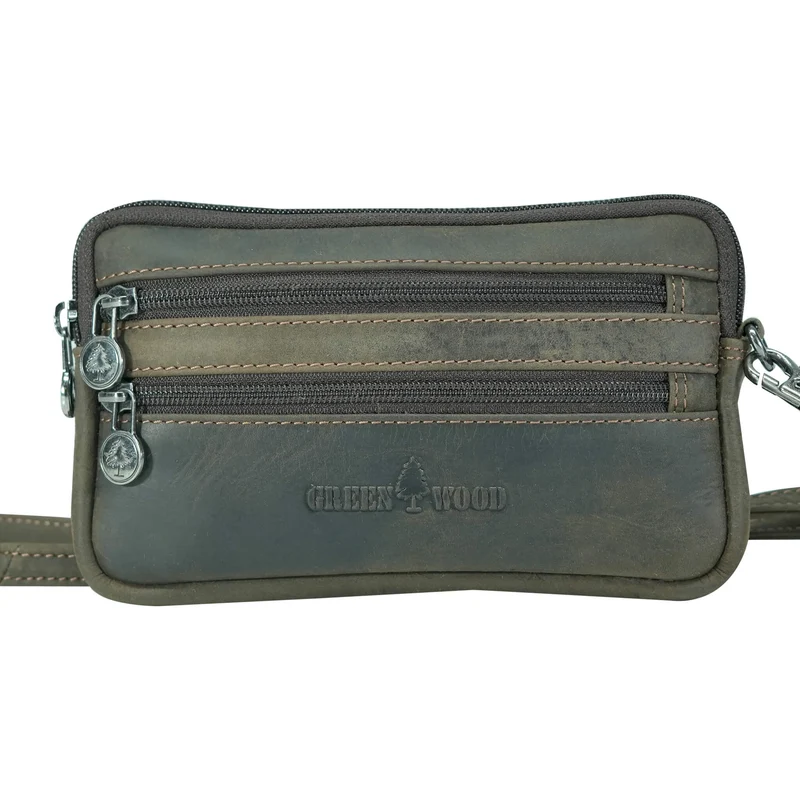Baily Reise Halstasche Damen Leder Brusttasche Herren Gürteltasche