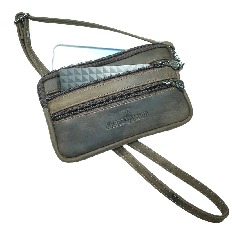 Baily Reise Halstasche Damen Leder Brusttasche Herren Gürteltasche