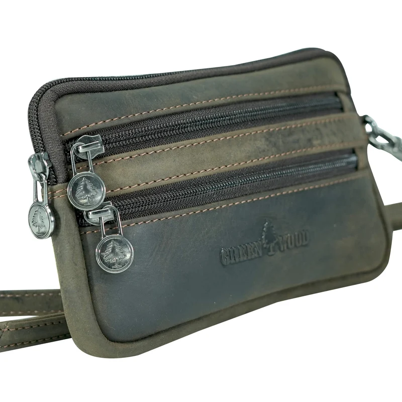 Baily Reise Halstasche Damen Leder Brusttasche Herren Gürteltasche