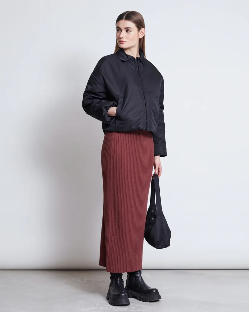 Rock Midi Knit Skirt EBBA Intense Rust