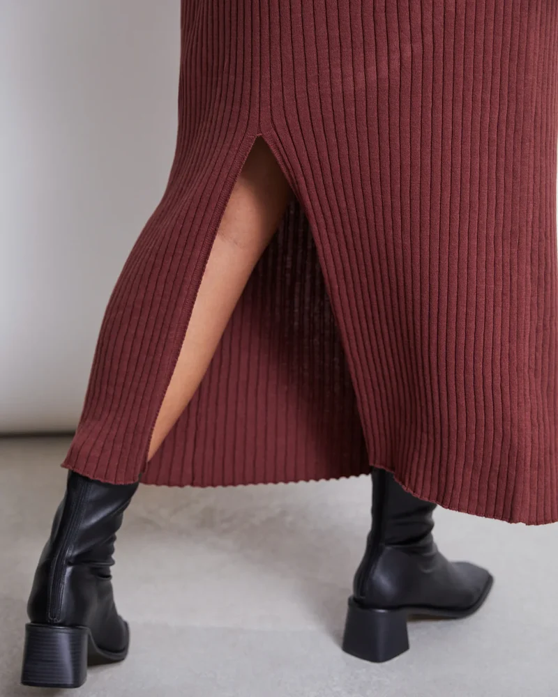 Rock Midi Knit Skirt EBBA Intense Rust