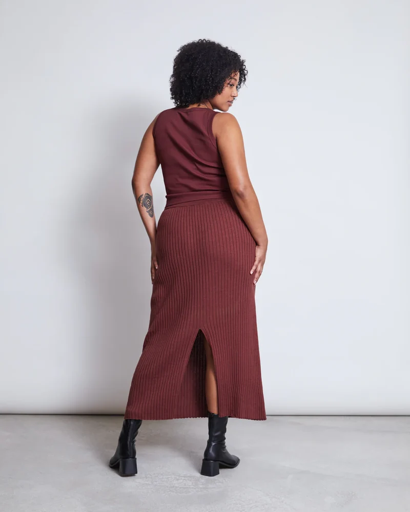 Rock Midi Knit Skirt EBBA Intense Rust