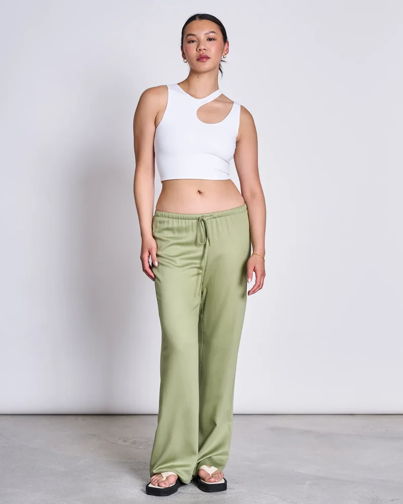 Hose Mid Rise Loose Pants Strath Pale Olive