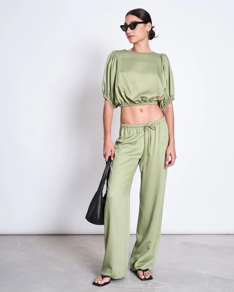 Hose Mid Rise Loose Pants Strath Pale Olive