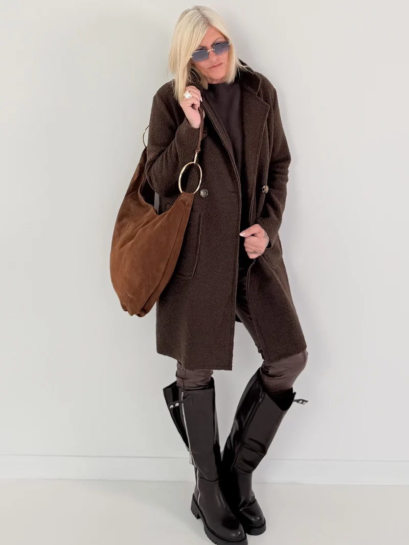 Echtledertasche mit aufwendigen Details - braun