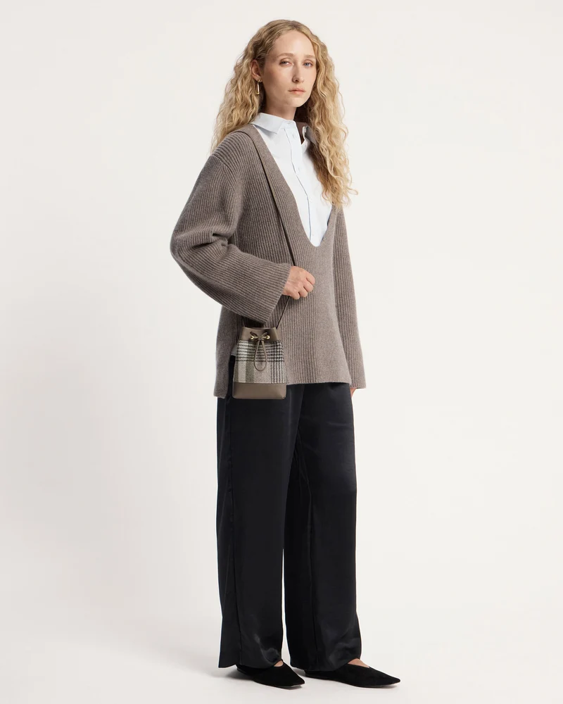 Osette Midi Pouch - Strathberry Tartan Taupe