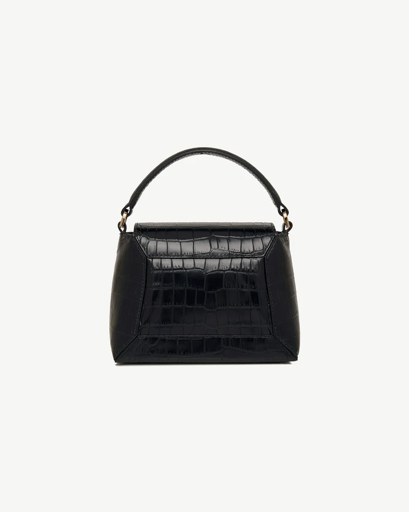 Mosaic Nano - Soft Croc-Embossed Leather Black