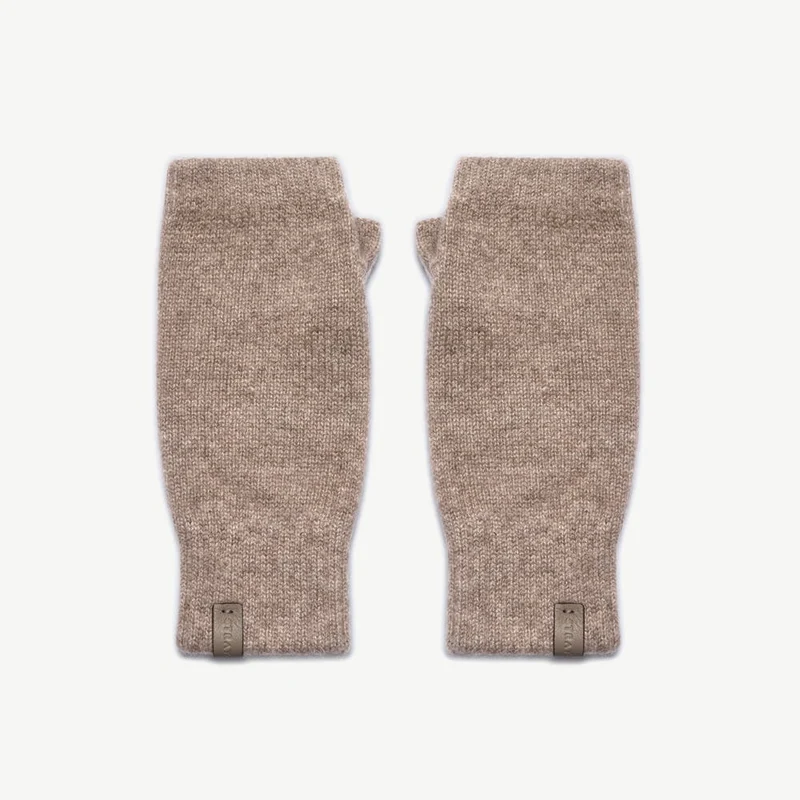 Westray Fingerless Cashmere Gloves - Pebble