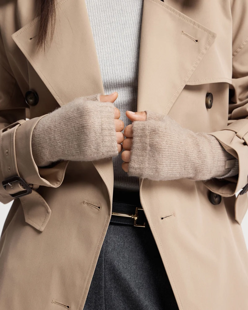 Westray Fingerless Cashmere Gloves - Oat