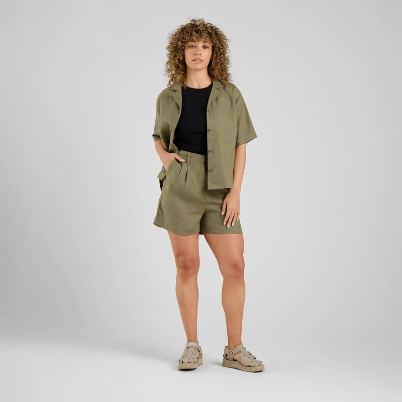 Shorts Djupvik Linen Leaf Green