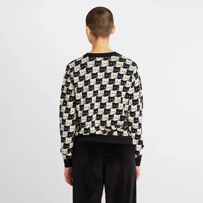Sweater Arendal Pepita Cats Oat White