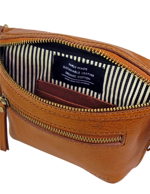 Bauchtasche vegan Becks Apfelleder Cognac