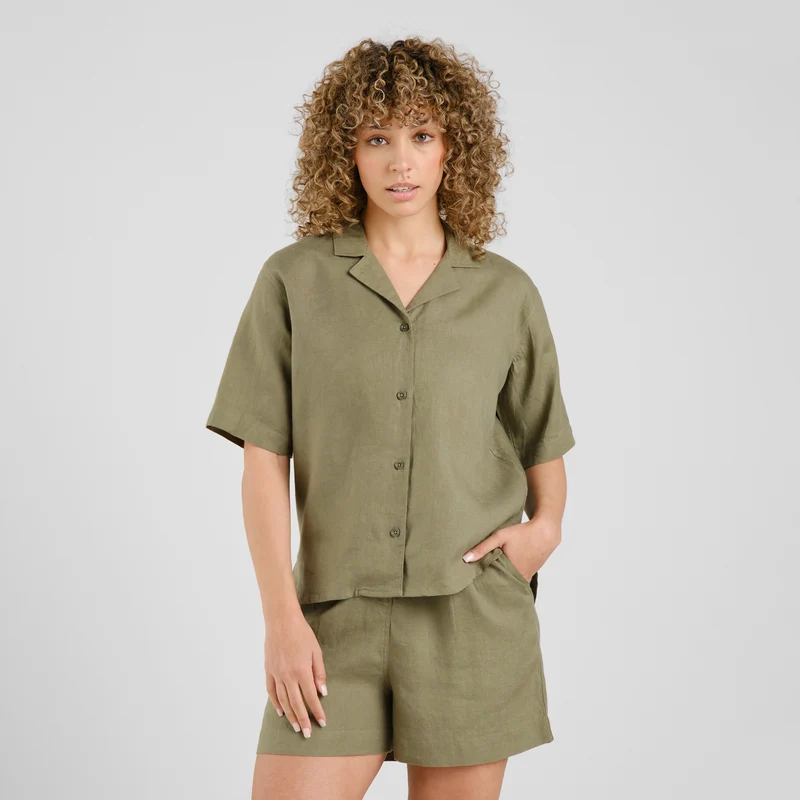 Bluse Shirt Torup Linen Leaf Green