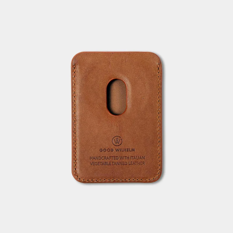 Magsafe Wallet EDUARD aus italienischem Vachetta Leder – Handgefertigter Luxus