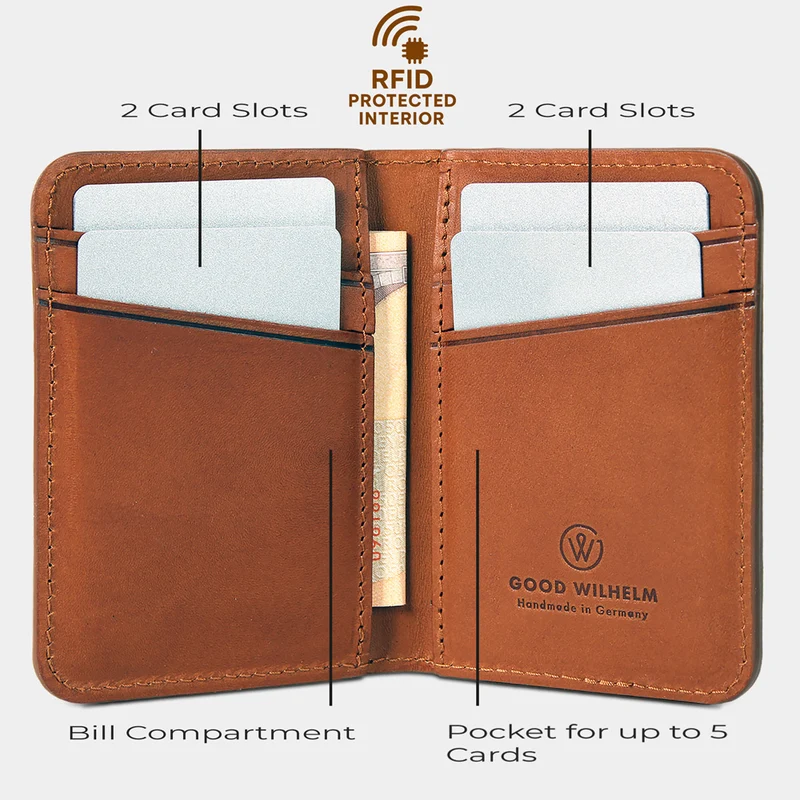 Bi-fold Geldbörse Herren Leder ARTHUR mit RFID Schutz