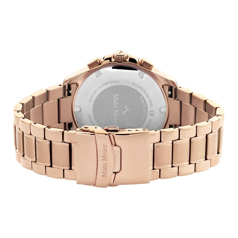 Mats Meier Ponte dei Salti Chronograaf HerrenUhr Rosé Goldfarbene und Schwarz MM00510