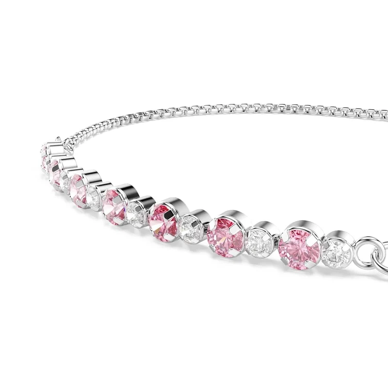 Swarovski Matrix Tennisarmband in Silberoptik mit rosa Akzenten 5763042