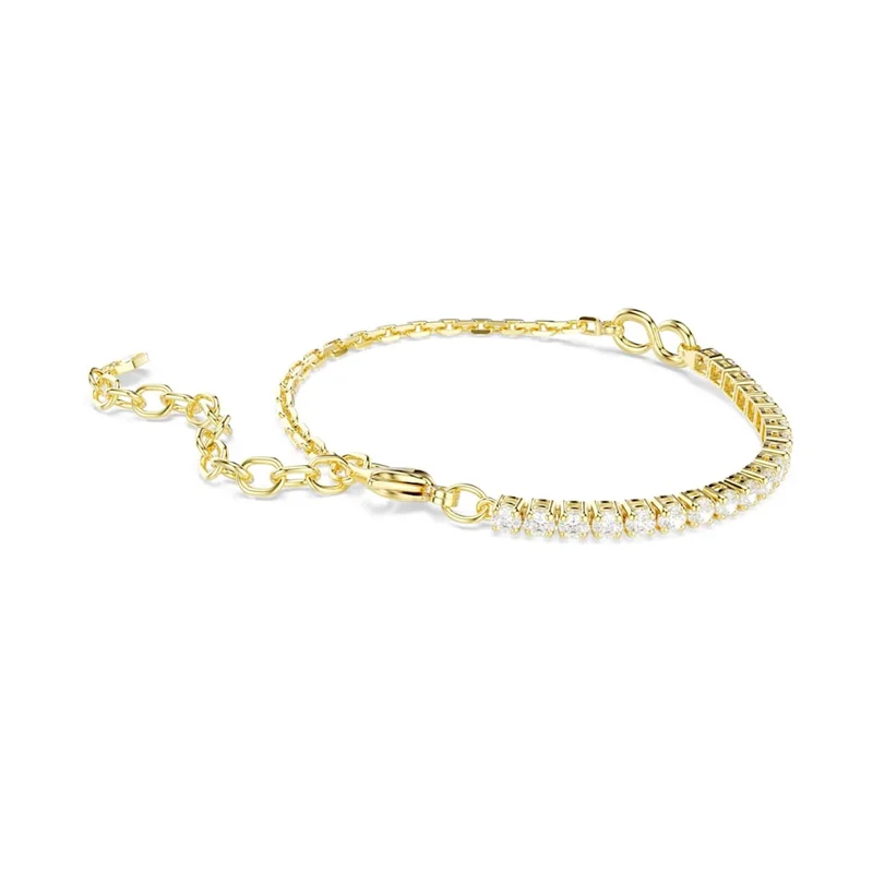 Swarovski Matrix Tennisarmband mit goldfarbener Kette 5753925