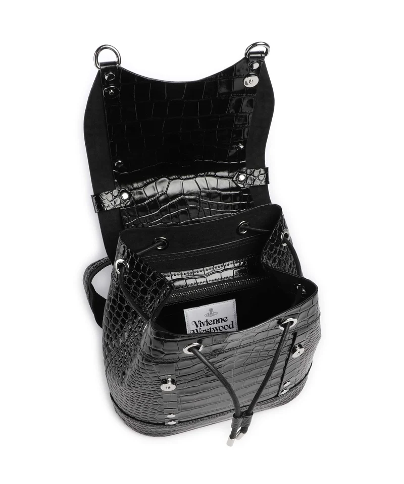 Vivienne Westwood Max Embossed Croc Small Rucksack black