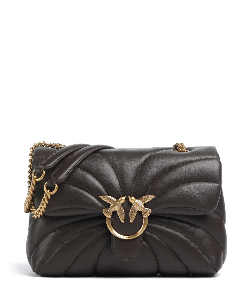 Pinko Love Puff Classic Schultertasche marrone marasca/antique gold