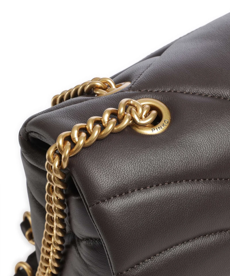 Pinko Love Puff Classic Schultertasche marrone marasca/antique gold