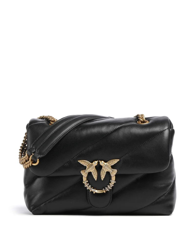 Pinko Love Puff Classic New Buckle Schultertasche nero/antique gold