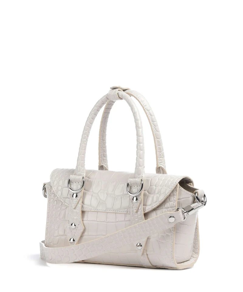 Vivienne Westwood Bettina Embossed Croc Mini Handtasche pearl white